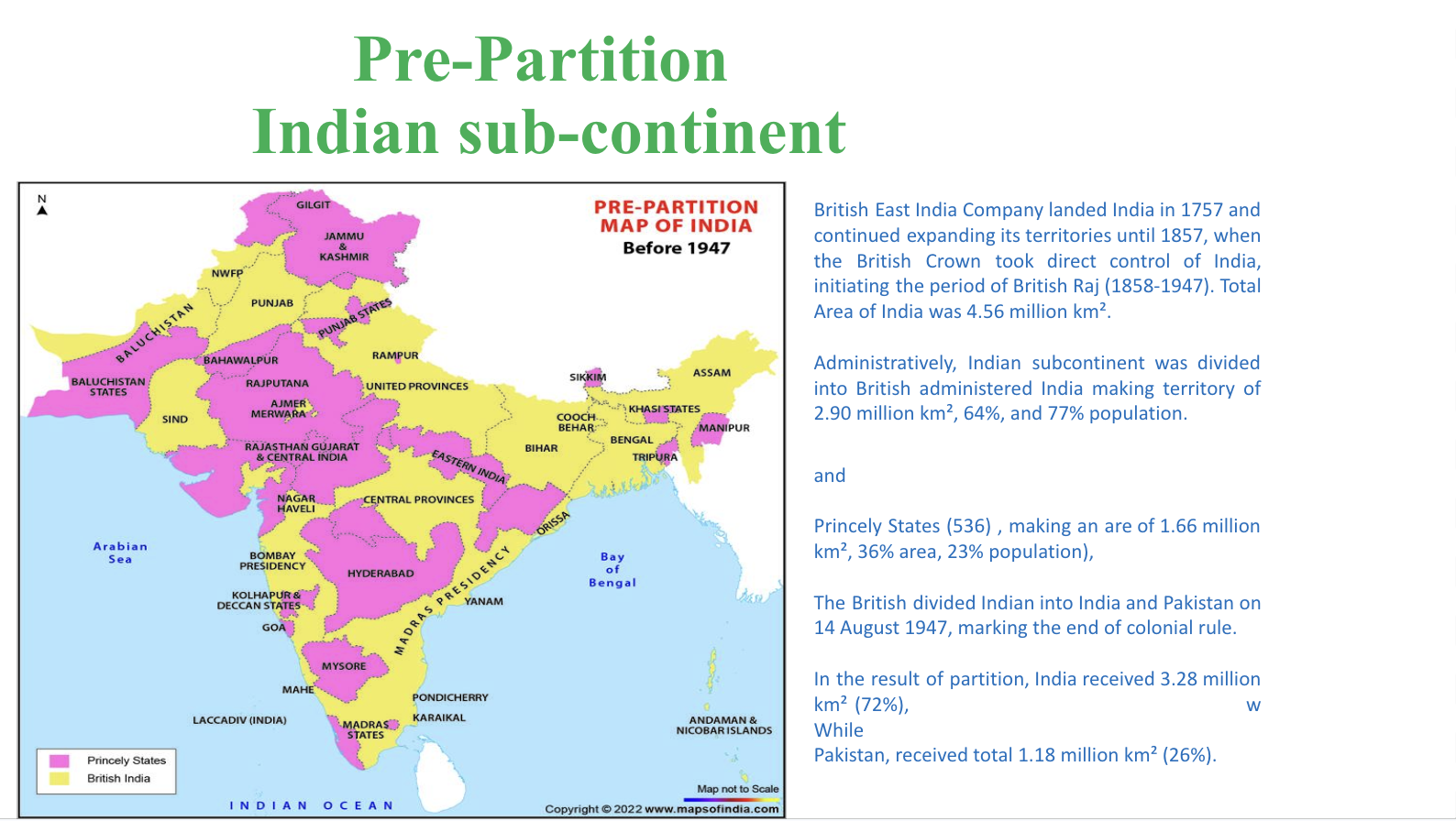 Pre-Partition Indian sub-continent
